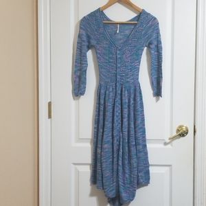 Free People Space Dyed Henley Sweater Dress XS